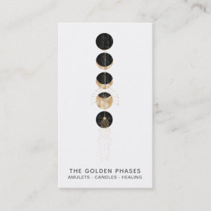 *~*  Gold  Moon Phases Glitter Cosmic Universe Business Card