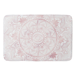 Gold Moon Sun Mandala Celestial Design Bath Mat