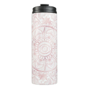 Gold Moon Sun Mandala Celestial Design Thermal Tumbler