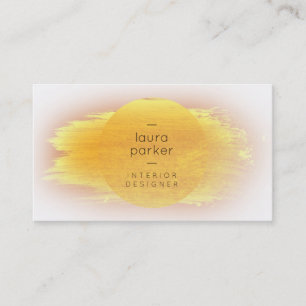 Gold Moon Watercolor Splatter Abstract Modern Business Card