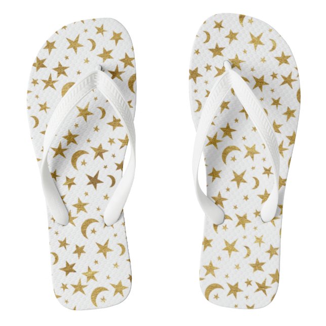 Gold Moons and Stars Thongs (Footbed)