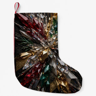 Gold Mosaic Christmas Tree Geometric Small Christmas Stocking