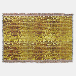 Gold Mosaic Elegant Glam Aesthetic Luxury Modern Throw Blanket