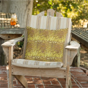 Gold Mosaic Elegant Glam Aesthetic Luxury Patio Cushion