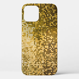 Gold Mosaic: Square Tiles Texture. iPhone 12 Case