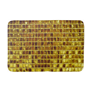 Gold Mosaic Tiles Elegant Modern Luxury Bath Mat