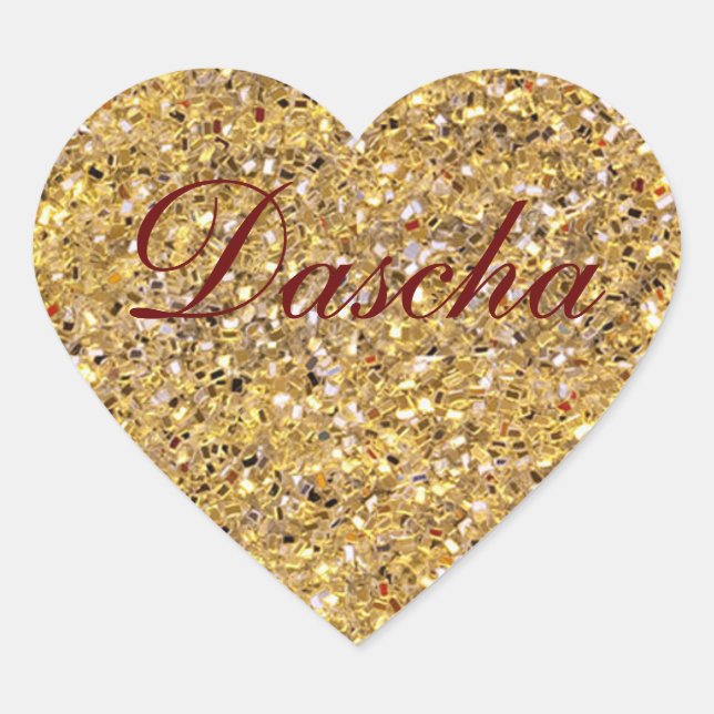 Gold Mosaique Heart Sticker (Front)