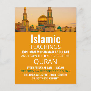 Gold Mosque, Islamic Teaching Advertising Flyer
