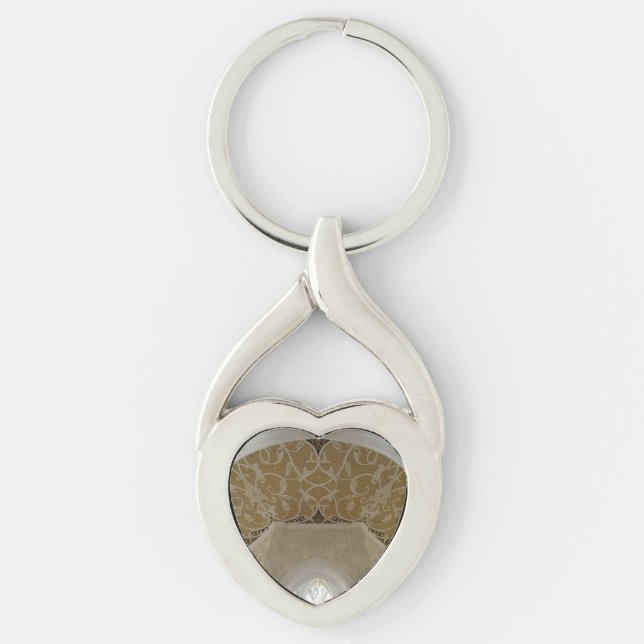 Gold Motif Heart Keychain (Front)