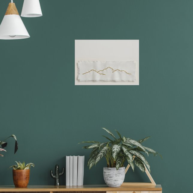 Gold Mountain Line Art Poster (Living Room 1)