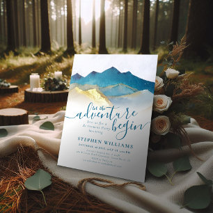 Gold Mountains Let The Adventure Begin Retirement Invitation
