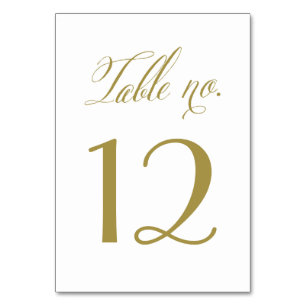 Gold Mr. & Mrs. Elegant Script Table Numbers