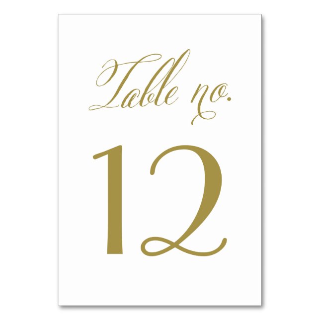 Gold Mr. & Mrs. Elegant Script Table Numbers (Front)