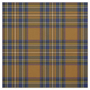 Gold multi colour, blue, yellow stripe plaid fabric