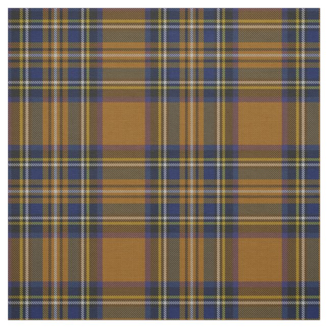 Gold multi colour, blue, yellow stripe plaid fabric (Swatch)