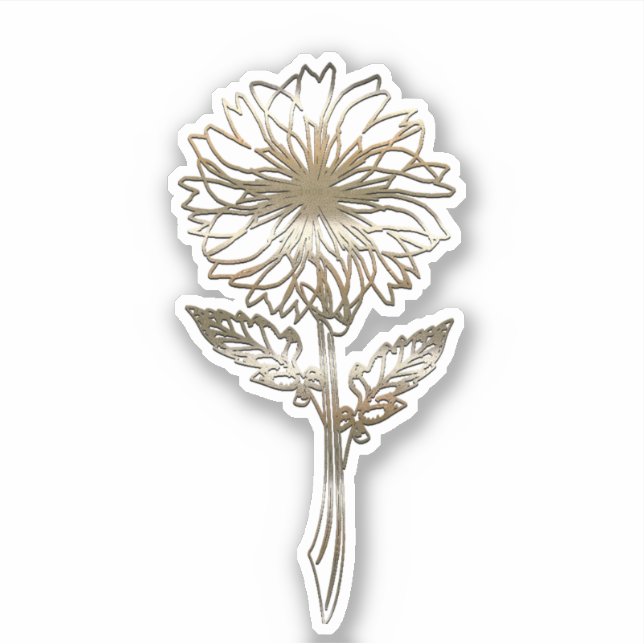 Gold Mum Chrysanthemum Flower (Front)