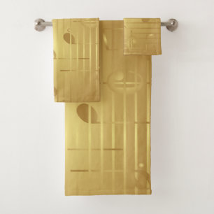 Gold Music Bath  Towels - Music Notes Decor