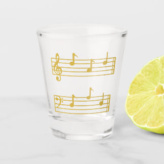 GOLD MUSIC LOVER DAD GIFT PIANO MUSICAL NOTES  SHOT GLASS
