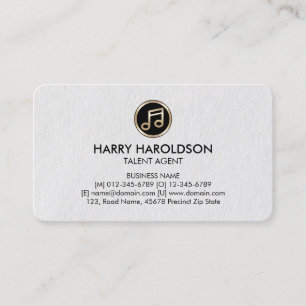Gold Music Note Talent Agent Premium Business Card