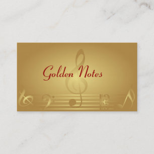 Gold Music Notes Business Cards