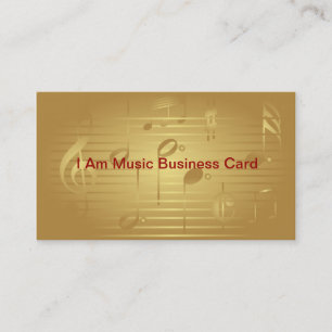 Gold Music Notes Business Cards