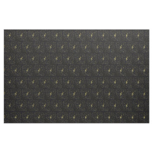 gold music notes Fabric, colourful house textile Fabric