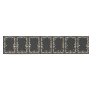 Gold Music Notes Frames on Black Table Runner