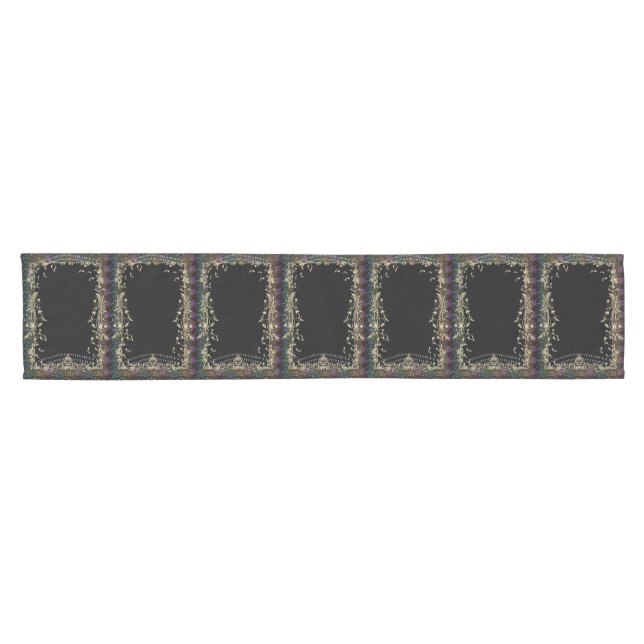 Gold Music Notes Frames on Black Table Runner (Horizontal)