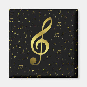 gold music notes magnet