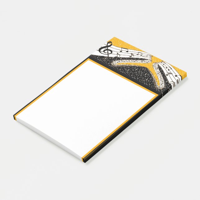 Gold music theme post-it notes (Angled)