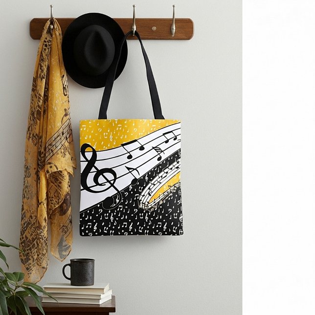 Gold music theme tote bag (Creator Uploaded)