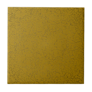 Gold Mustard Crackle Glaze Solid Colour Tile