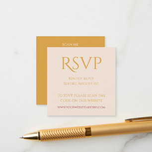 Gold mustard QR code typography RSVP Enclosure Card