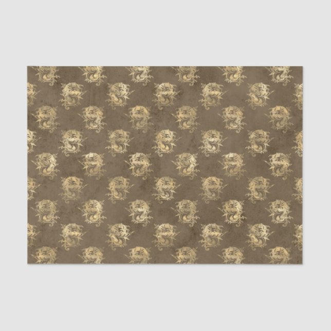 Gold Mythical Dragon Tissue Paper (Front)
