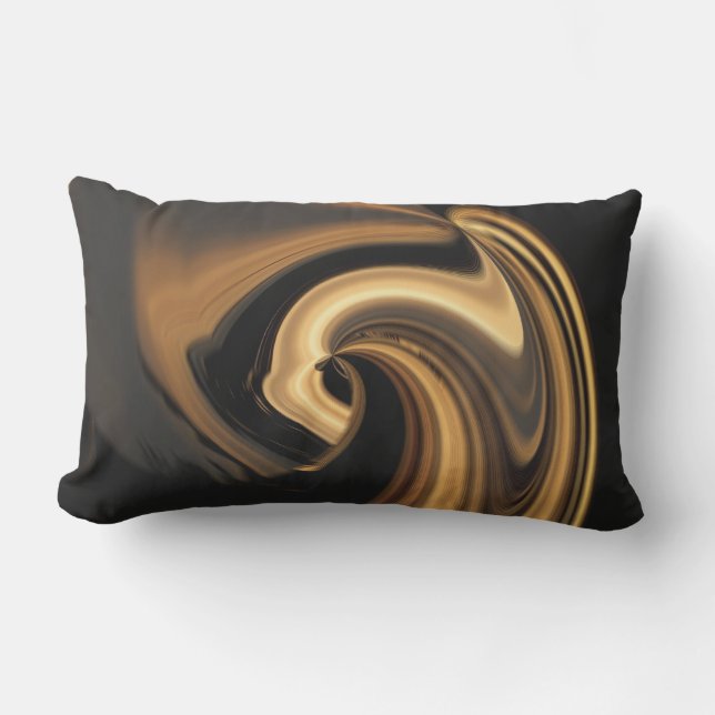 Gold N Brown Abstract Heart Outdoor Throw Pillow (Front)
