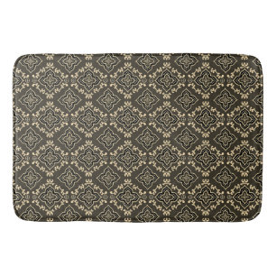 Gold n Brown Geometric Pattern / Indian Print Bath Mat