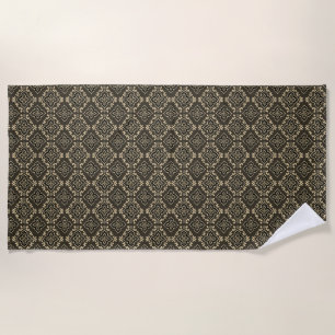 Gold n Brown Geometric Pattern / Indian Print Beach Towel