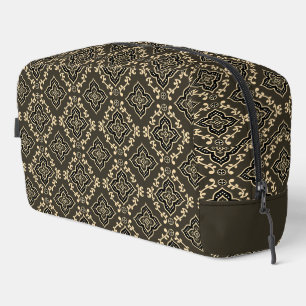 Gold n Brown Geometric Pattern / Indian Print Dopp Kit