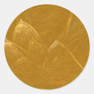 Gold n Copper Sheet : Lotus Engraved Design Classic Round Sticker