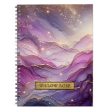 Gold Name Abstract Modern Purple Pink Chic Sparkle