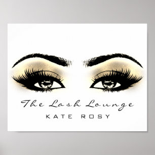 Gold Name Makeup Artist Beauty Studio Lashes Brown Poster