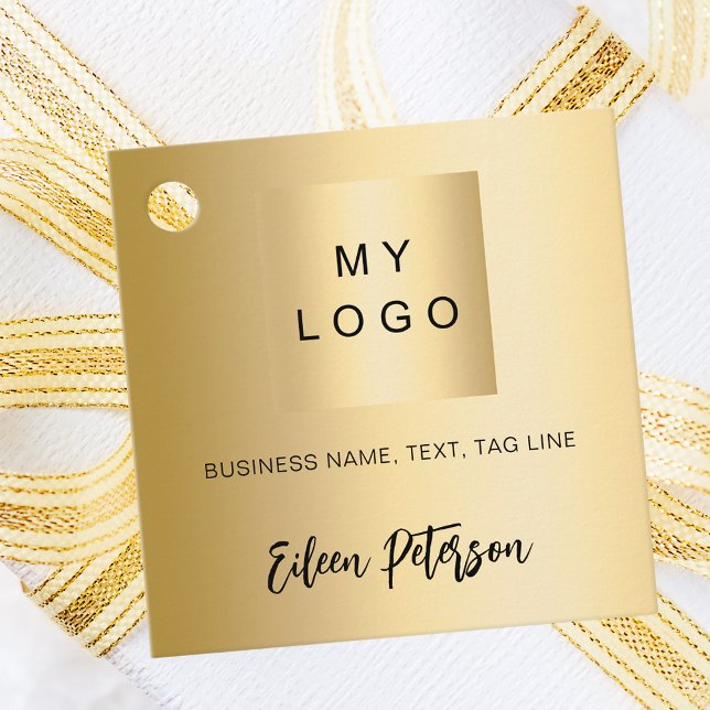 Gold name signature business logo hang tag (Creator Uploaded)