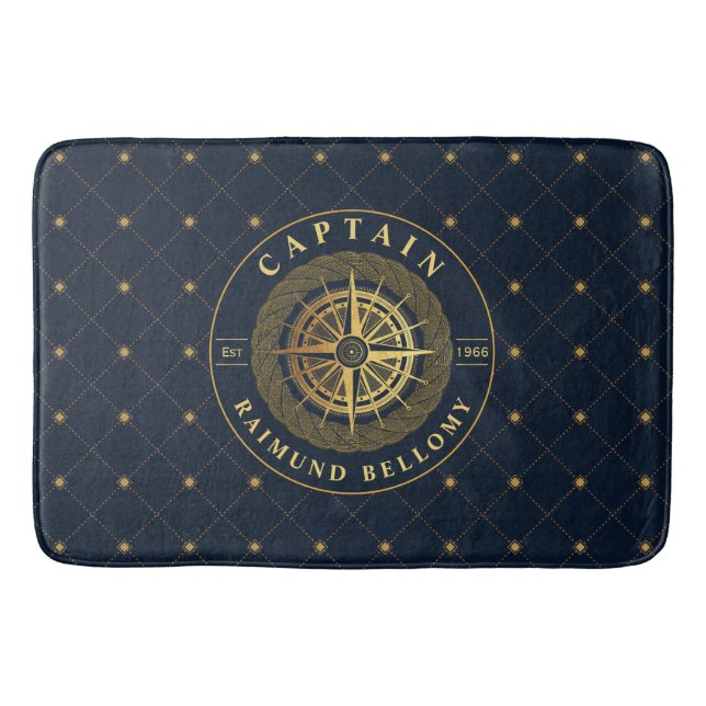 Gold Nautical Bath Mat (Front)