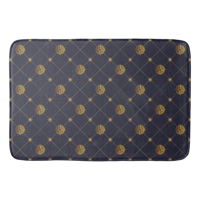 Gold Nautical Bath Mat (Front)