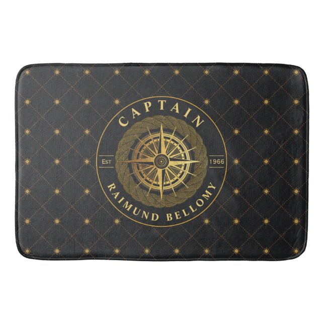 Gold Nautical Bath Mat (Front)