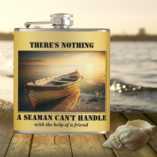 Gold Nautical Boat Hip Flask