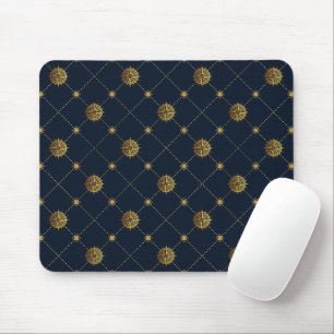 Gold Nautical Mouse Pad