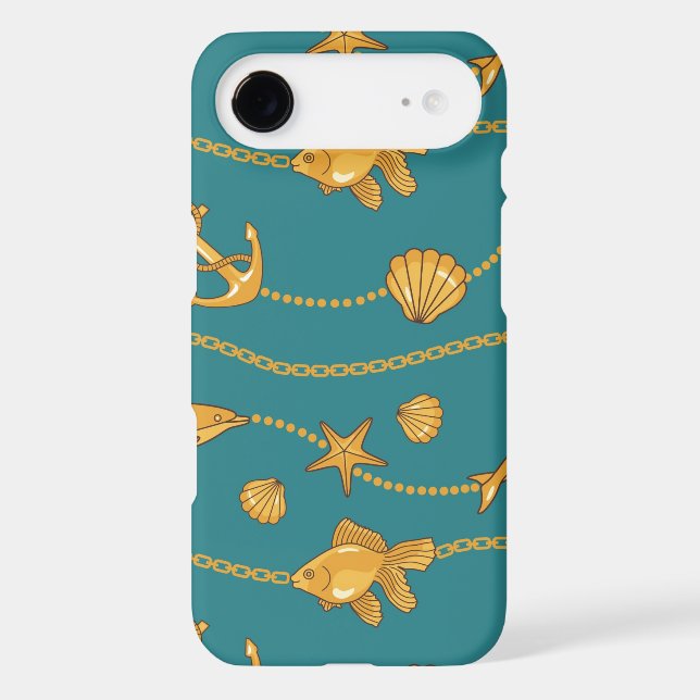 Gold Nautical Pattern Case-Mate iPhone Case (Back)