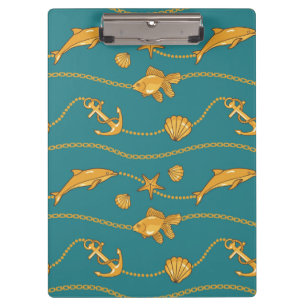 Gold Nautical Pattern Clipboard