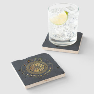 Gold Nautical Stone Coaster